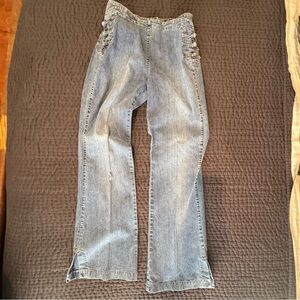 Vintage Y2K Women’s Jeans Stretch Baccini Boot Cut Med Blue Wash Side Detail 10